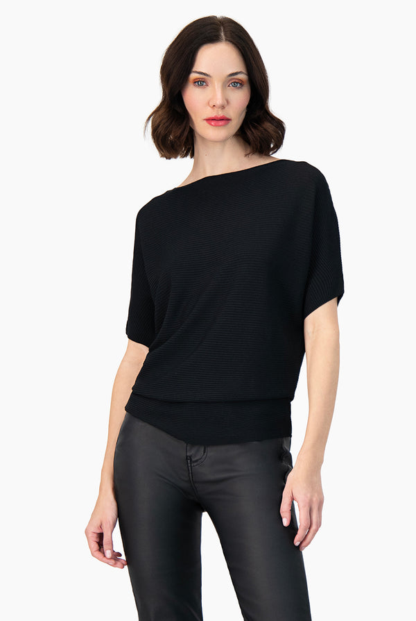 Blusa manga corta color negro