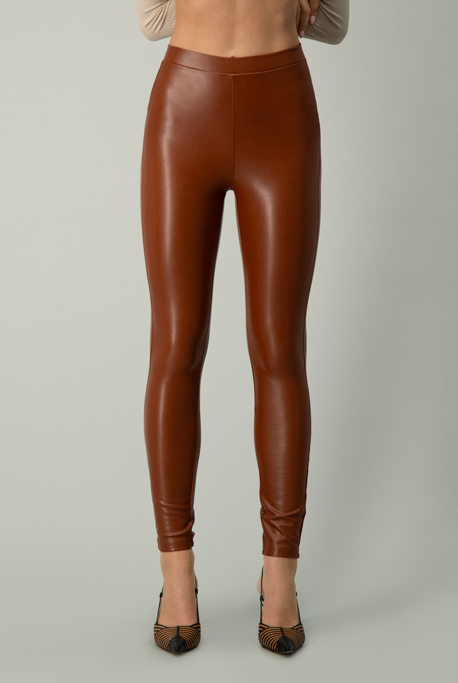 Legging Efecto PU Café Claro Café Claro Ivonne