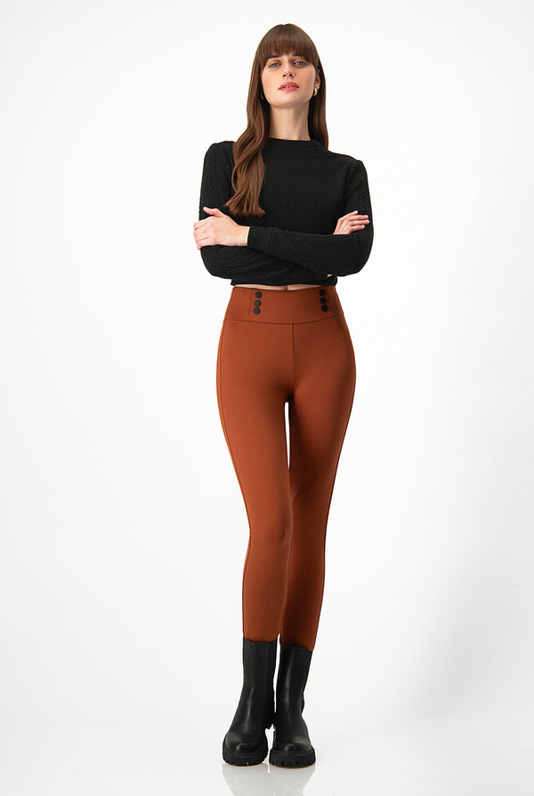 Legging St. 6 botones Café