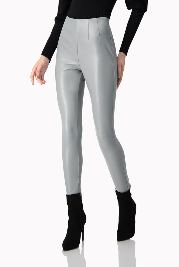 Legging PU Pinzas Traseras Gris