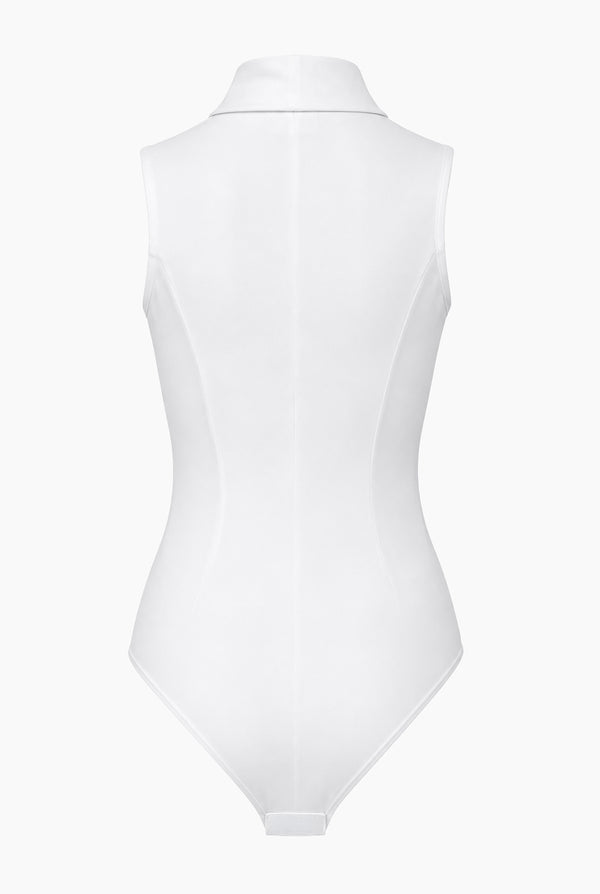 Body Drapeado sin mangas Marfil
