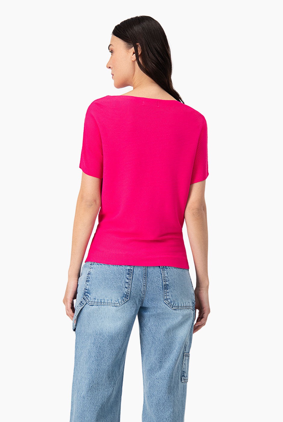 Blusa manga corta color fucsia