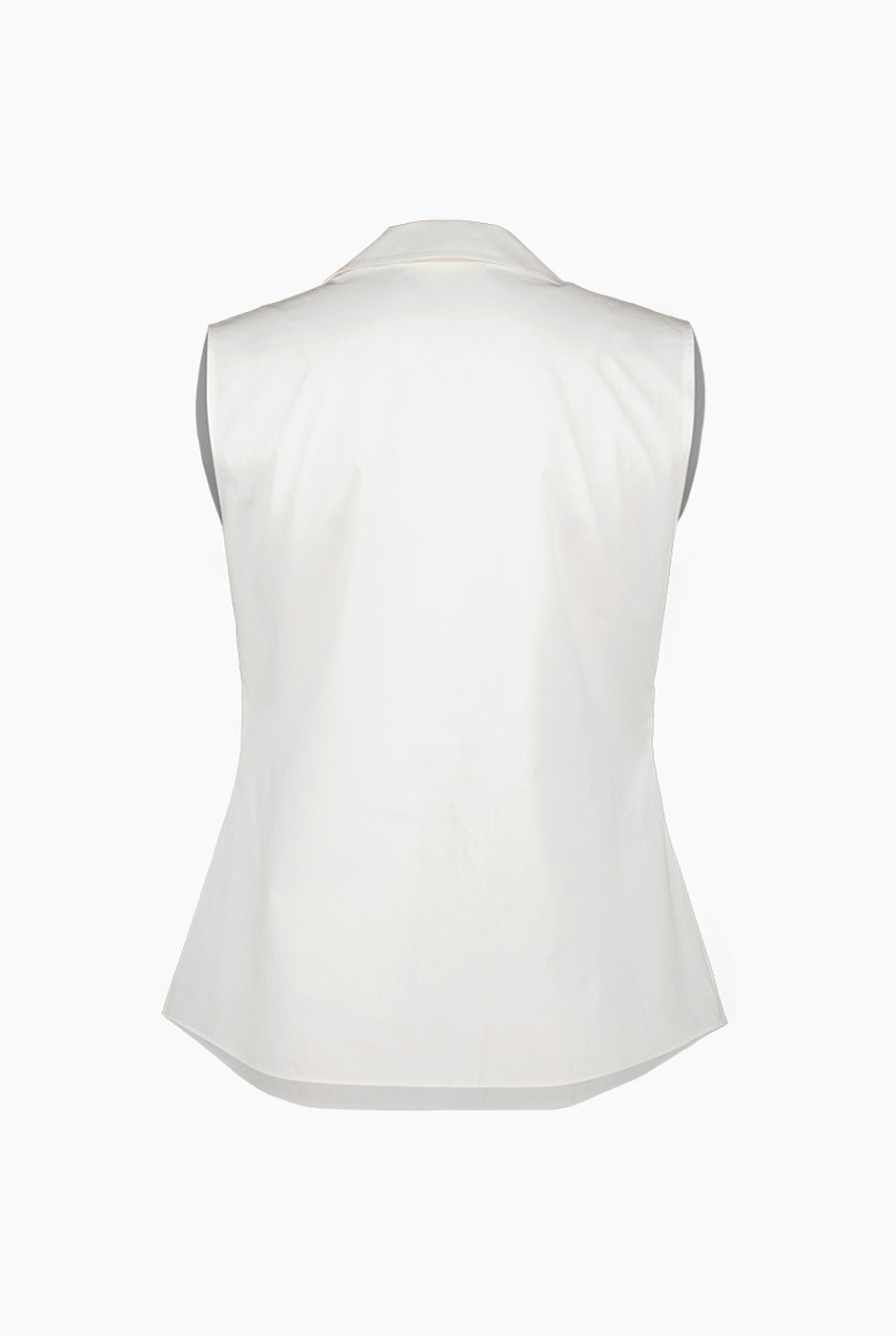 Blusa camisera color blanca con cuello y bolsillo frontal
