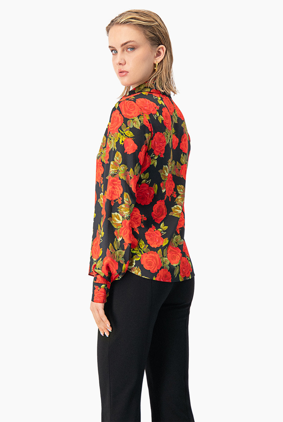 Blusa camisera de estampado floral