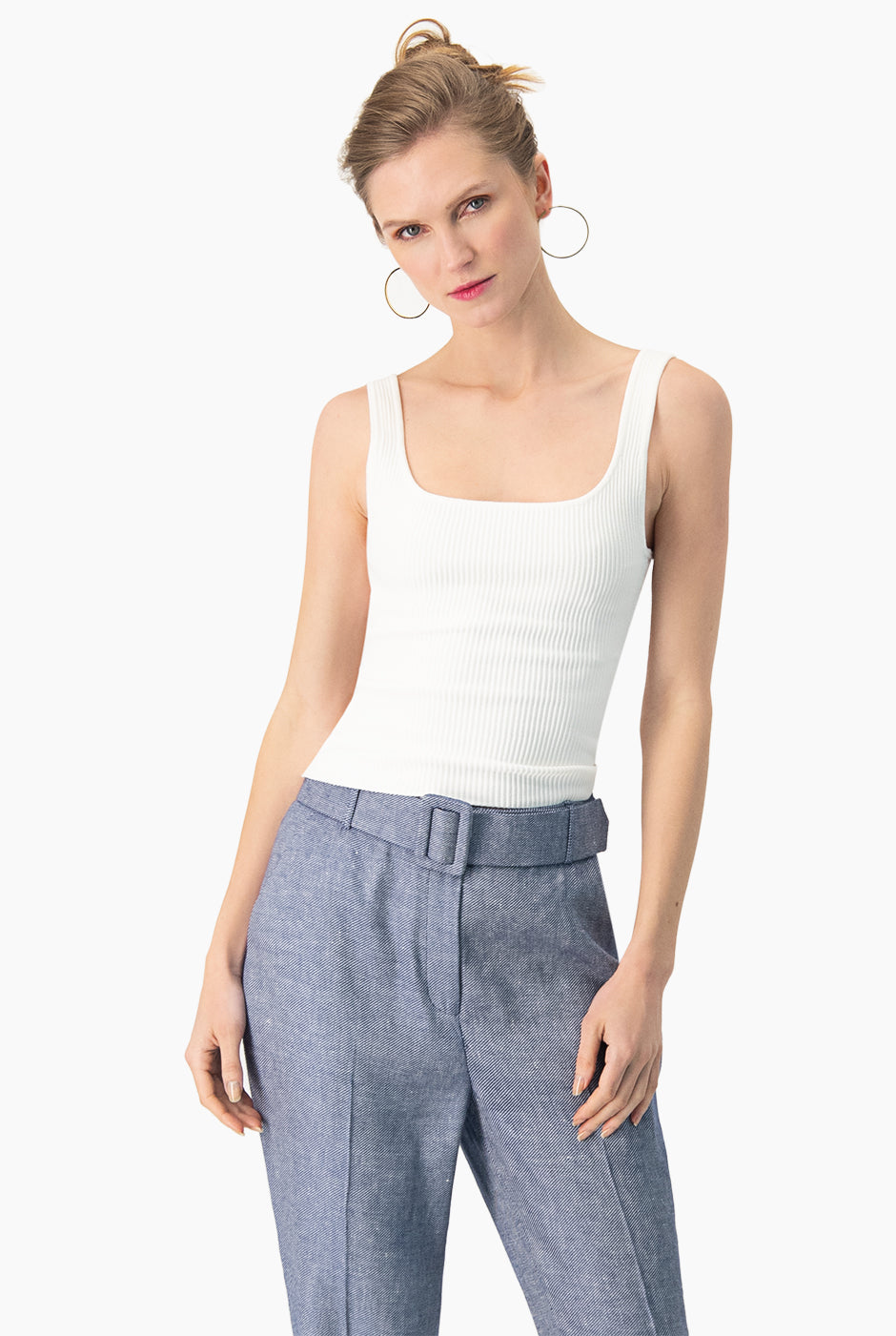 Slim Crop Ribbed Top