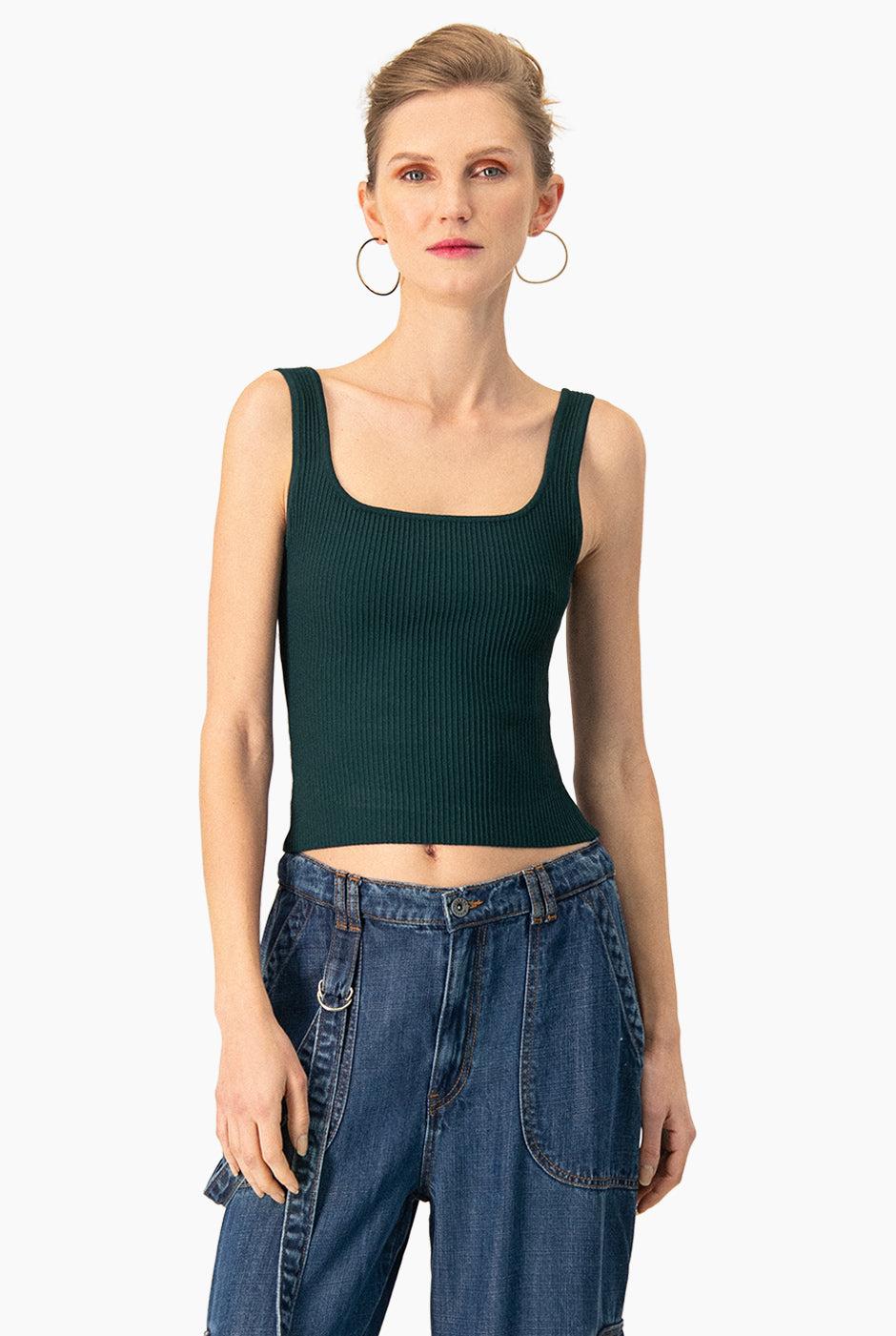 Slim Crop Ribbed Top