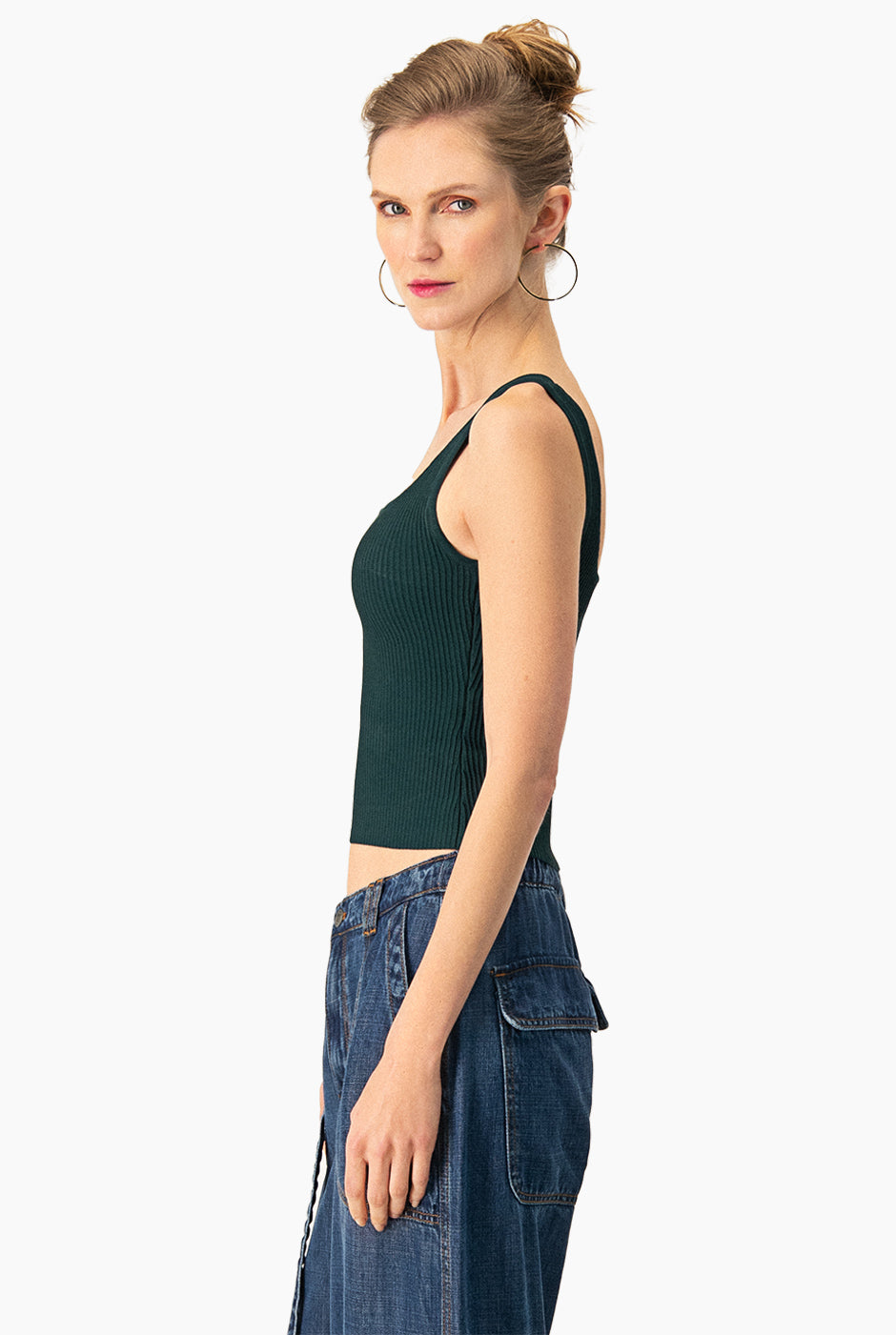 Slim Crop Ribbed Top