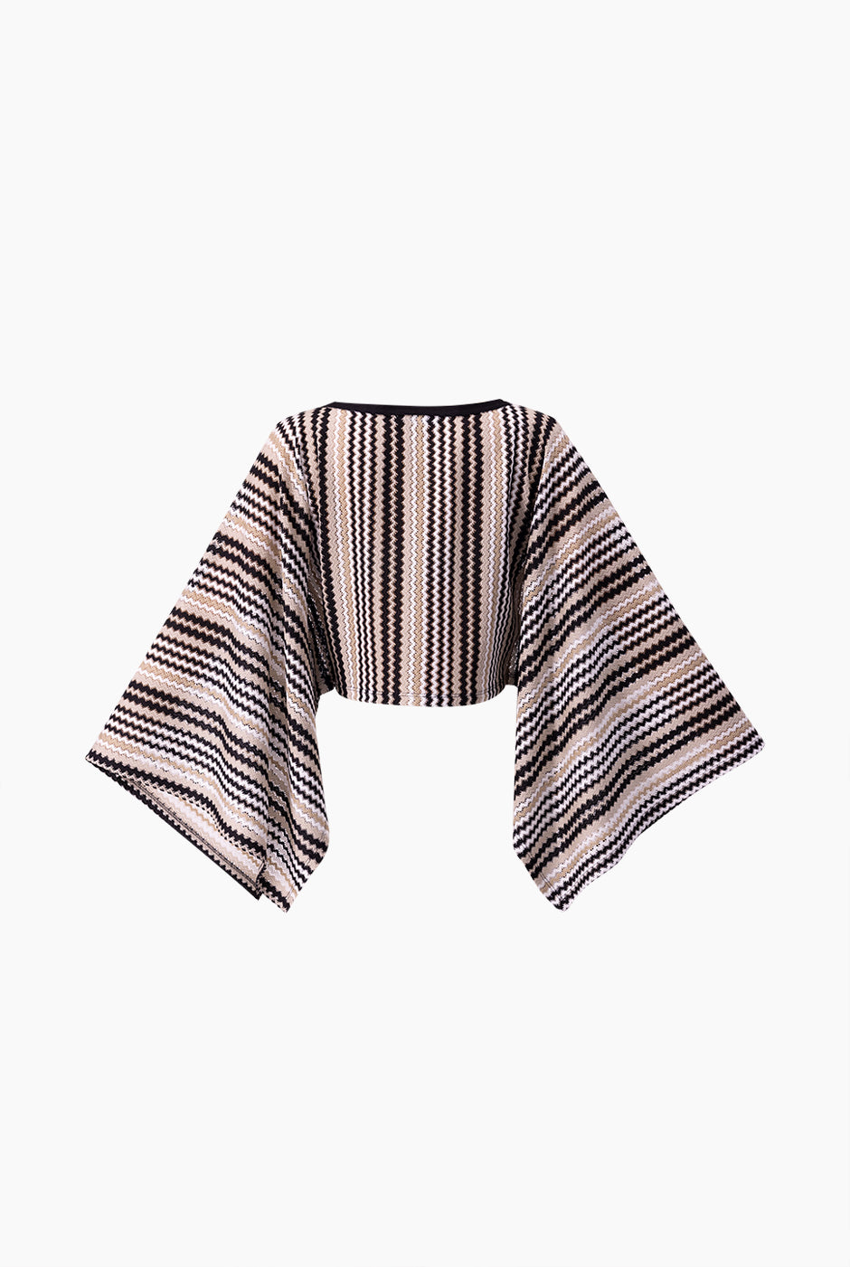 Blusa corta tejida con cuello redondo