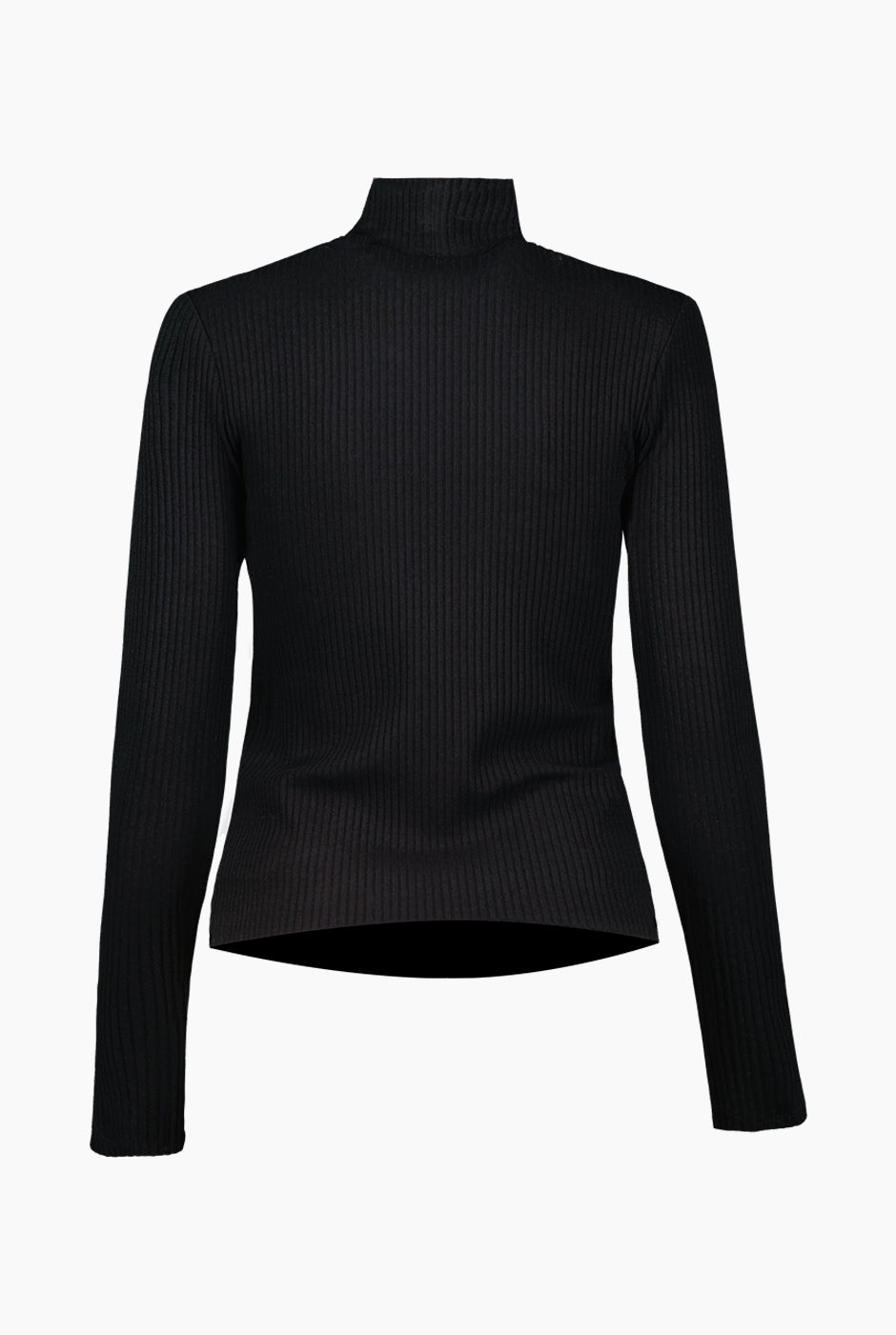 Blusa negra recta de cuello alto