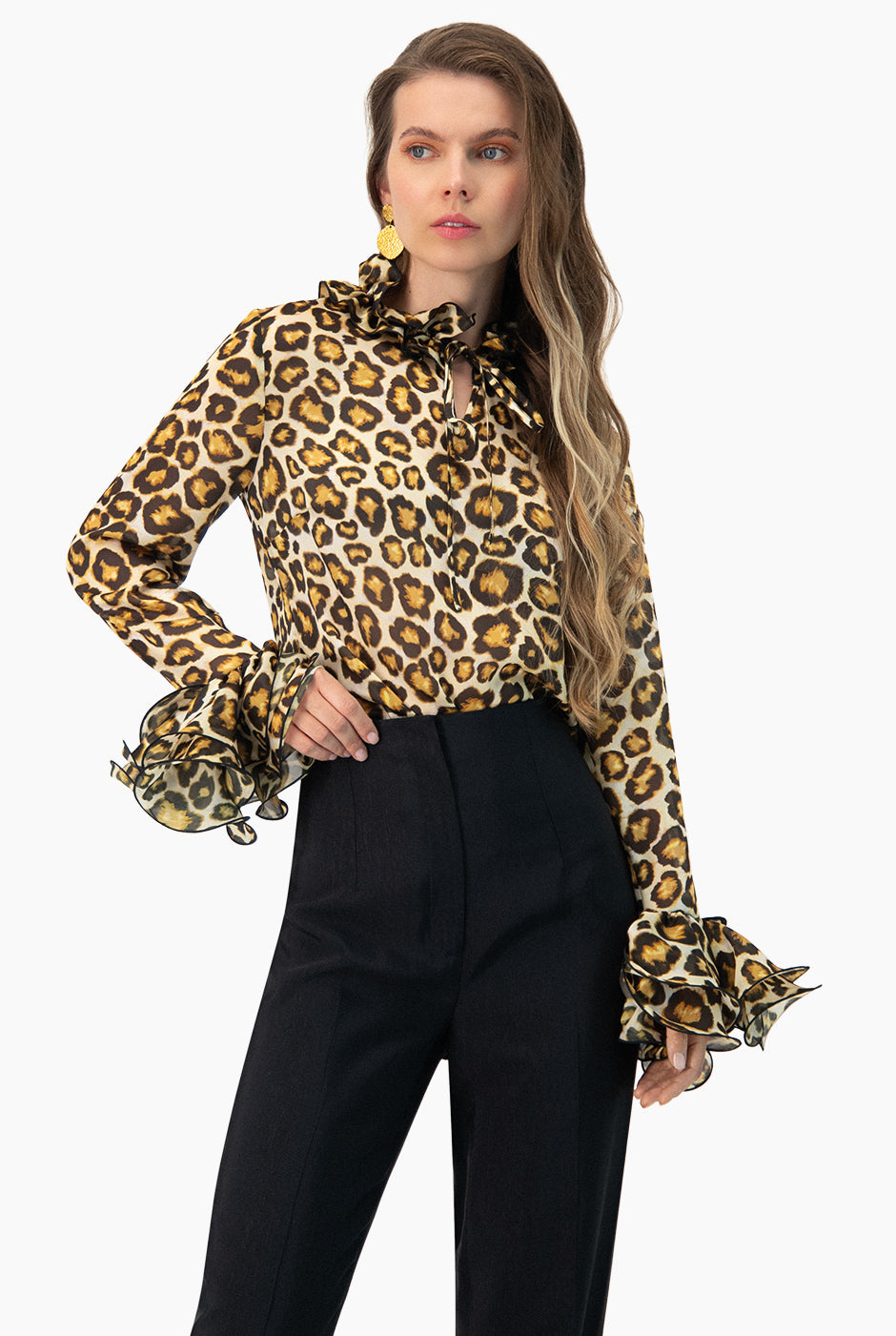 Blusa recta en tela animal print