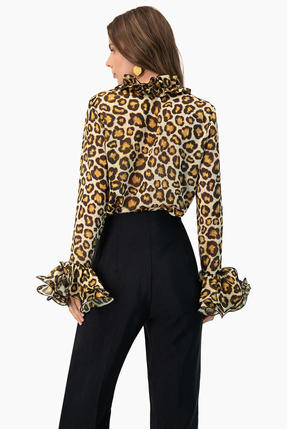 Blusa recta en tela animal print