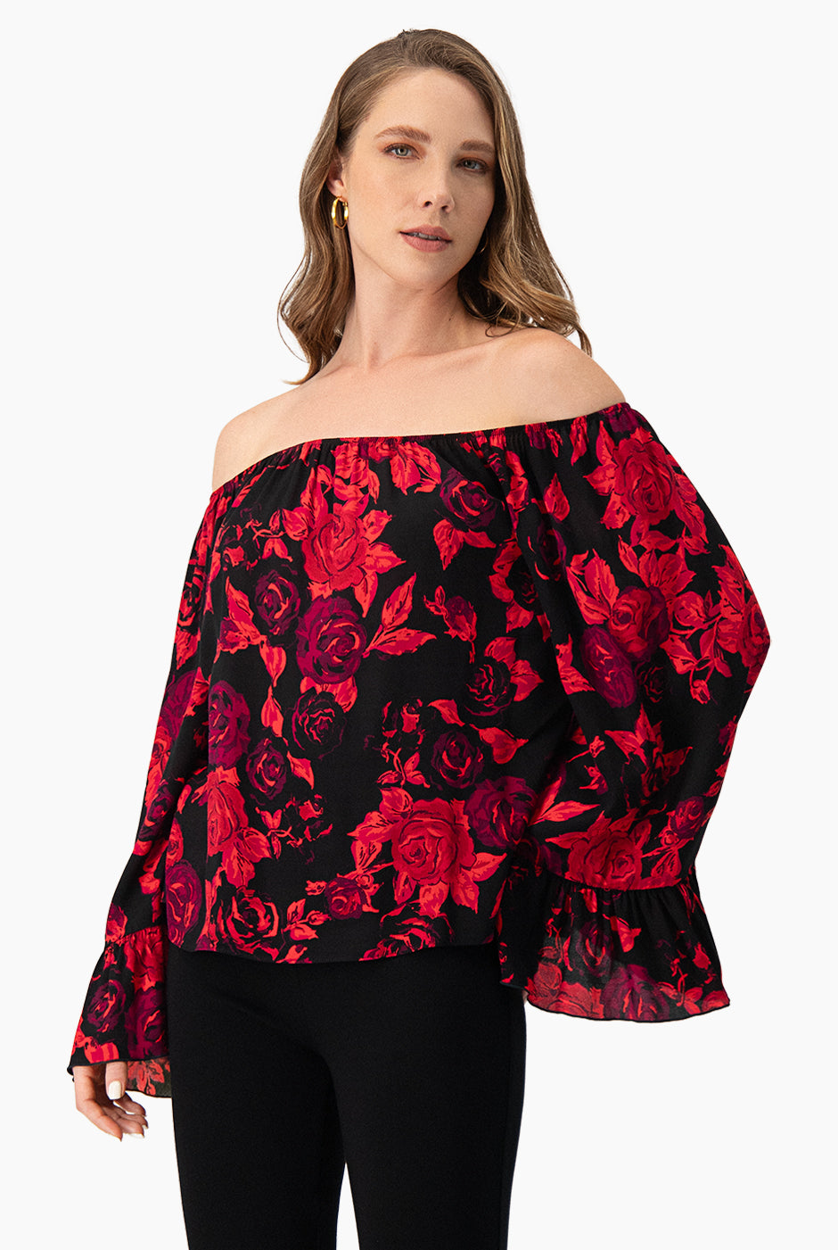 Blusa de manga larga estampada