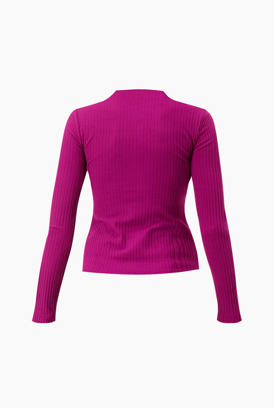 Blusa recta de manga larga fucsia