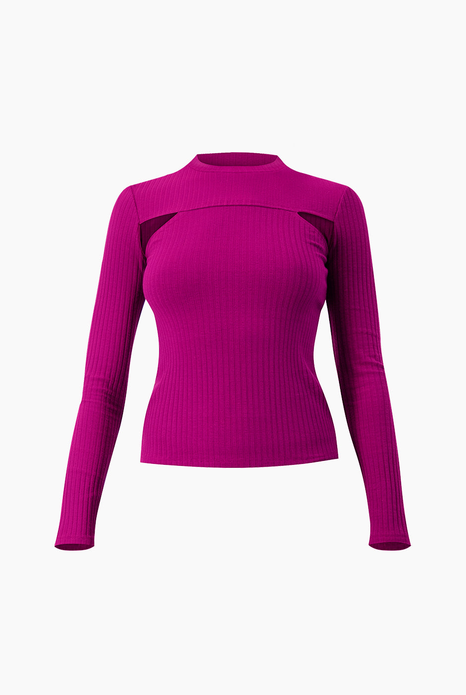 Blusa recta de manga larga fucsia