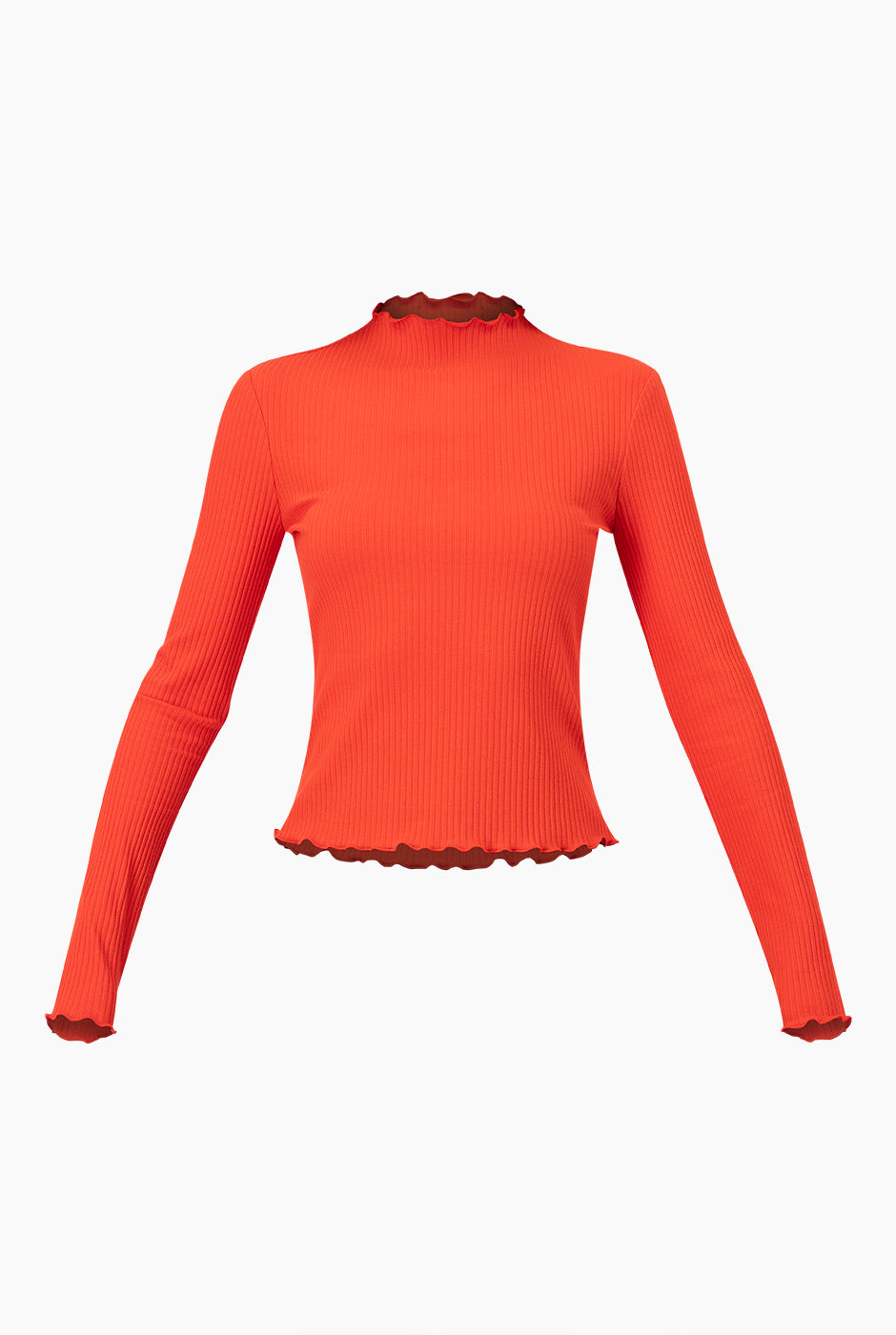 Blusa corta acanalada coral