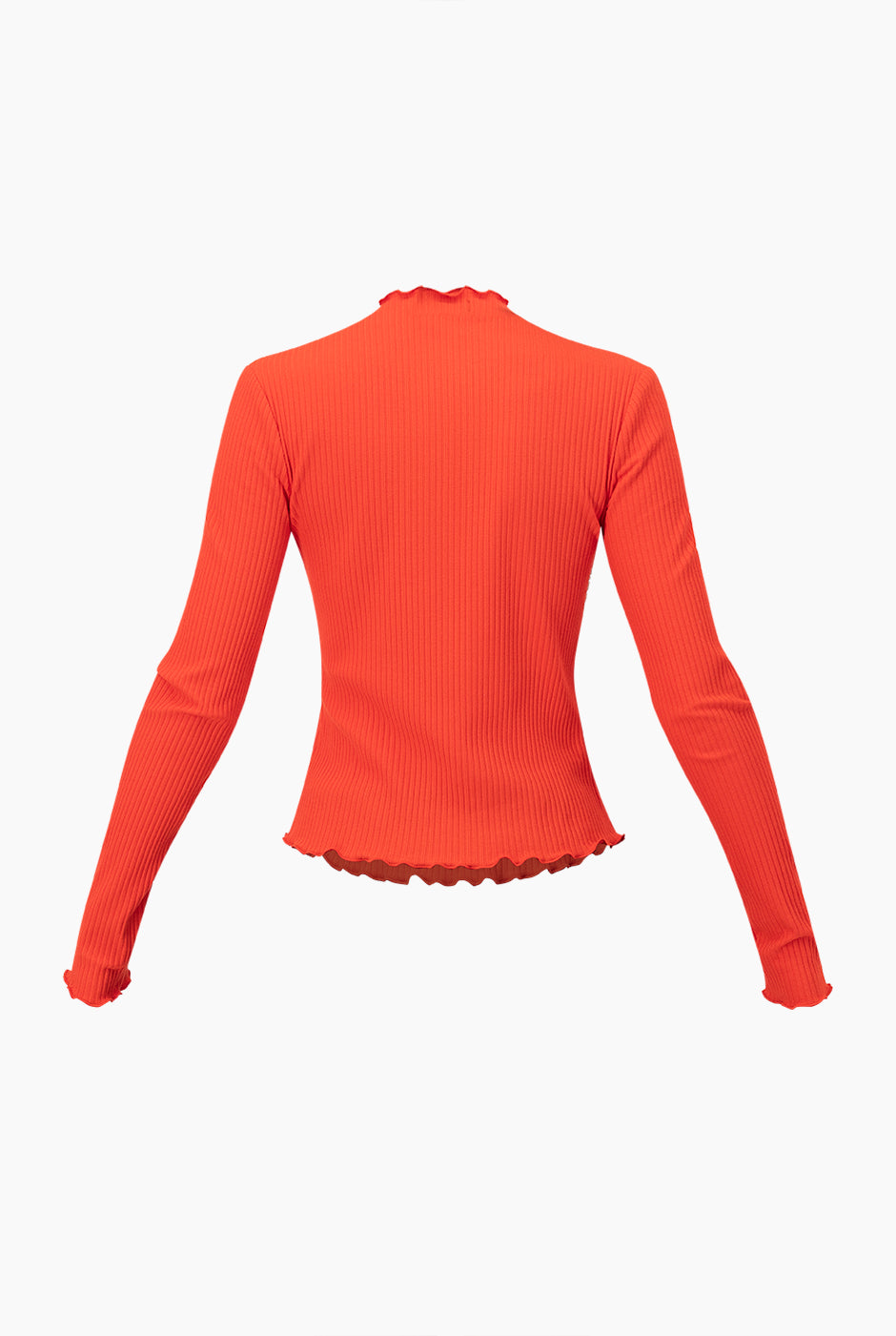 Blusa corta acanalada coral