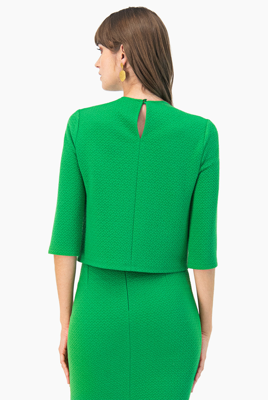 Blusa de manga 3/4 verde