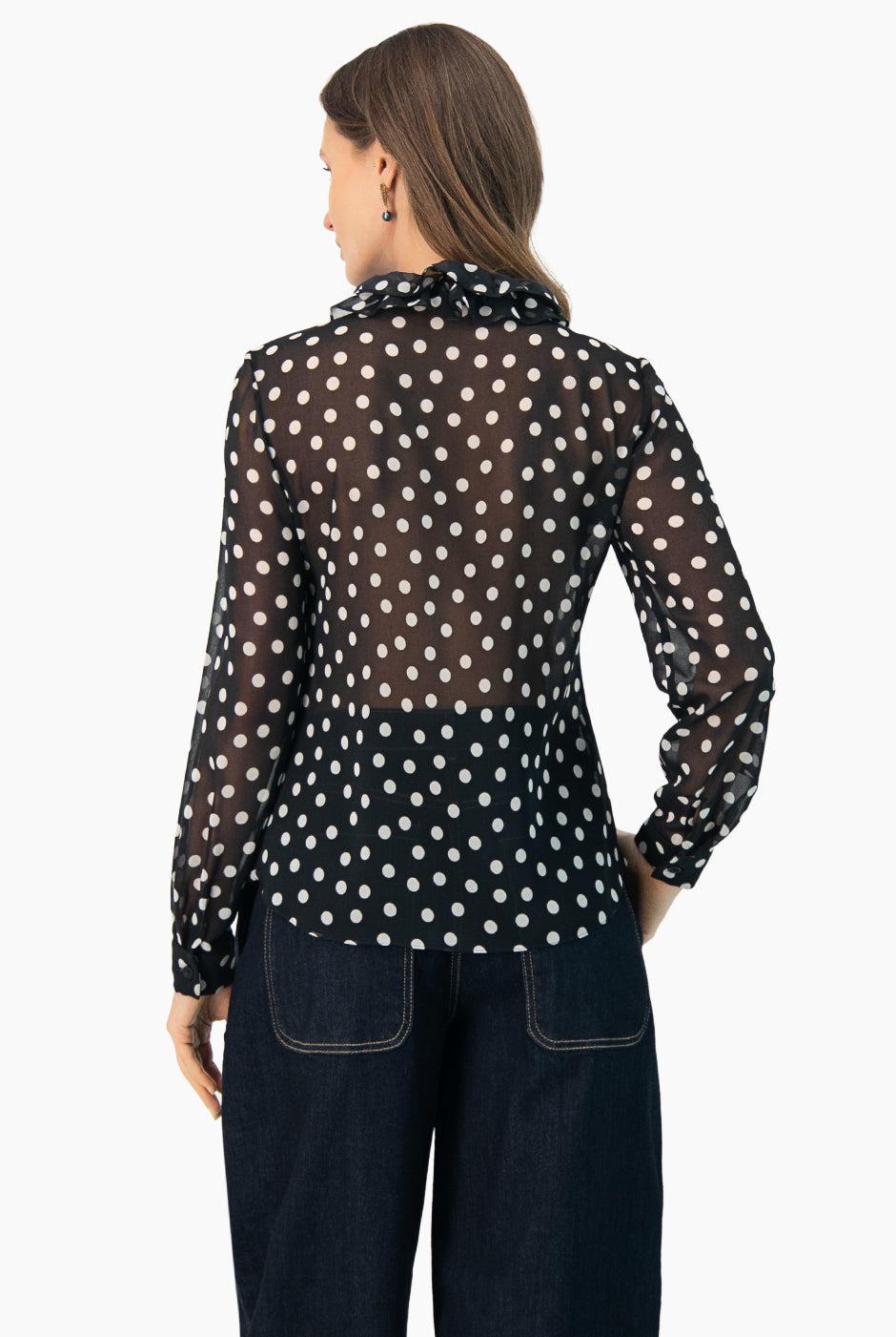 Blusa con estampado de lunares