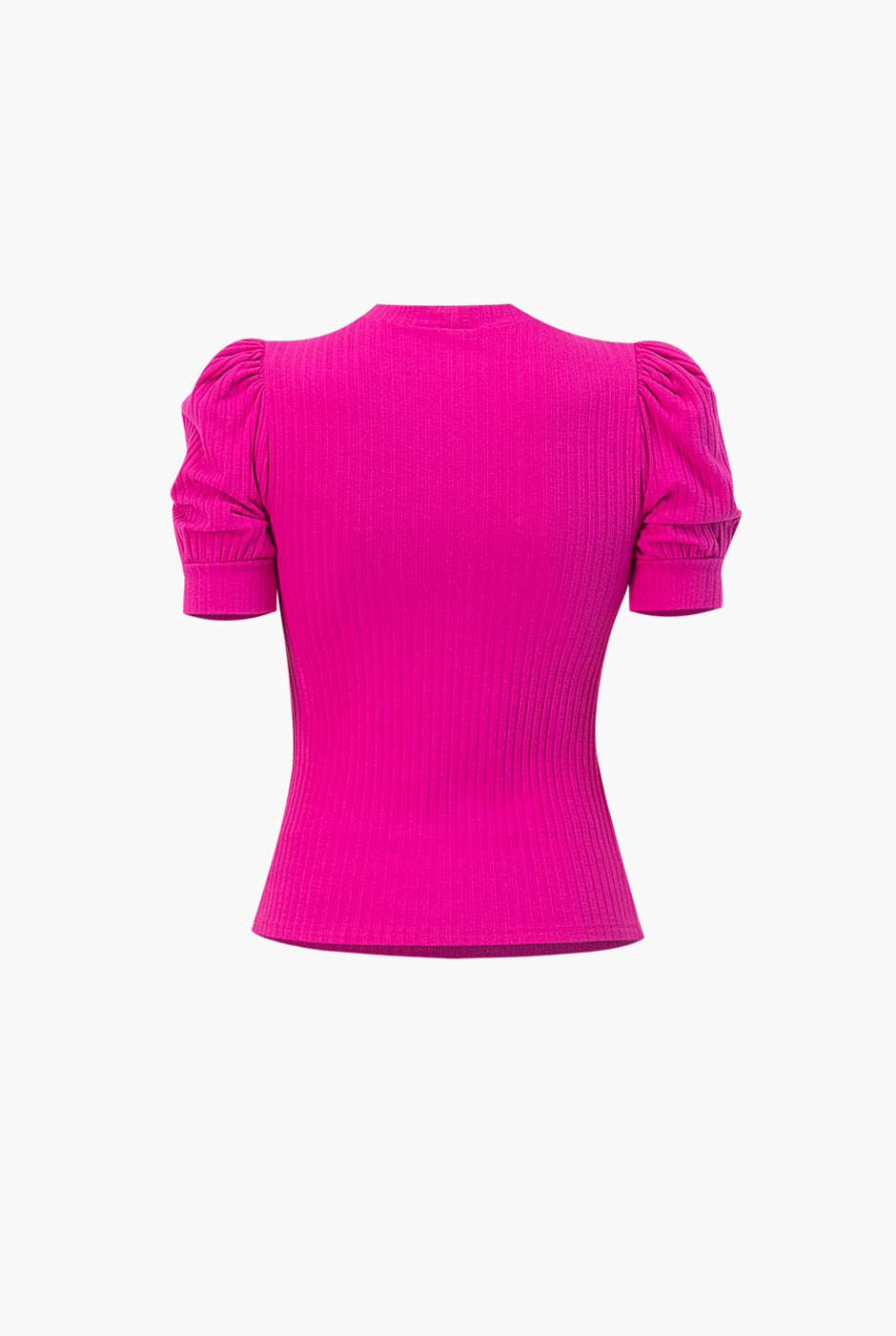 Blusa de cuello redondo fucsia