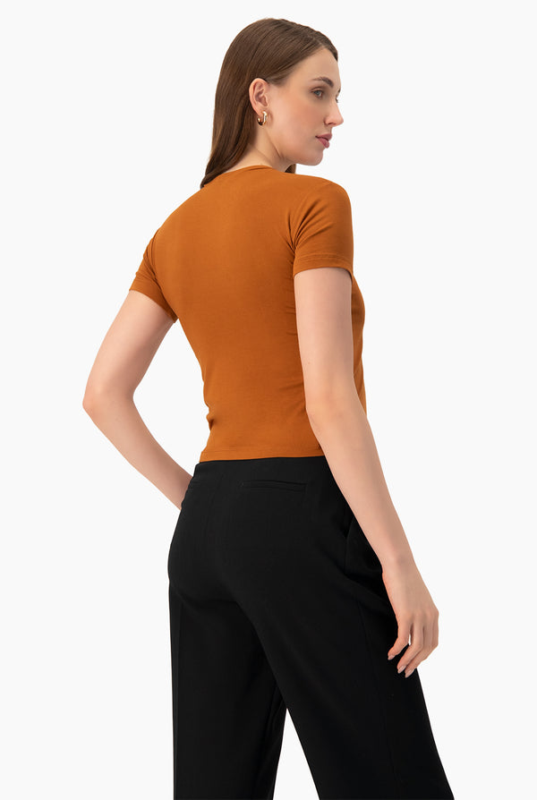 Playera basica recta manga corta