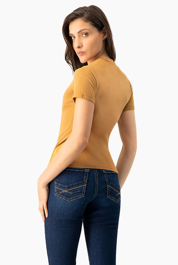 Playera basica recta manga corta