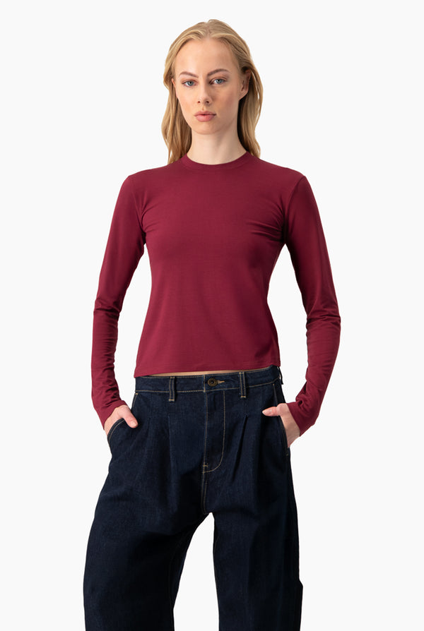 Playera basica recta manga larga