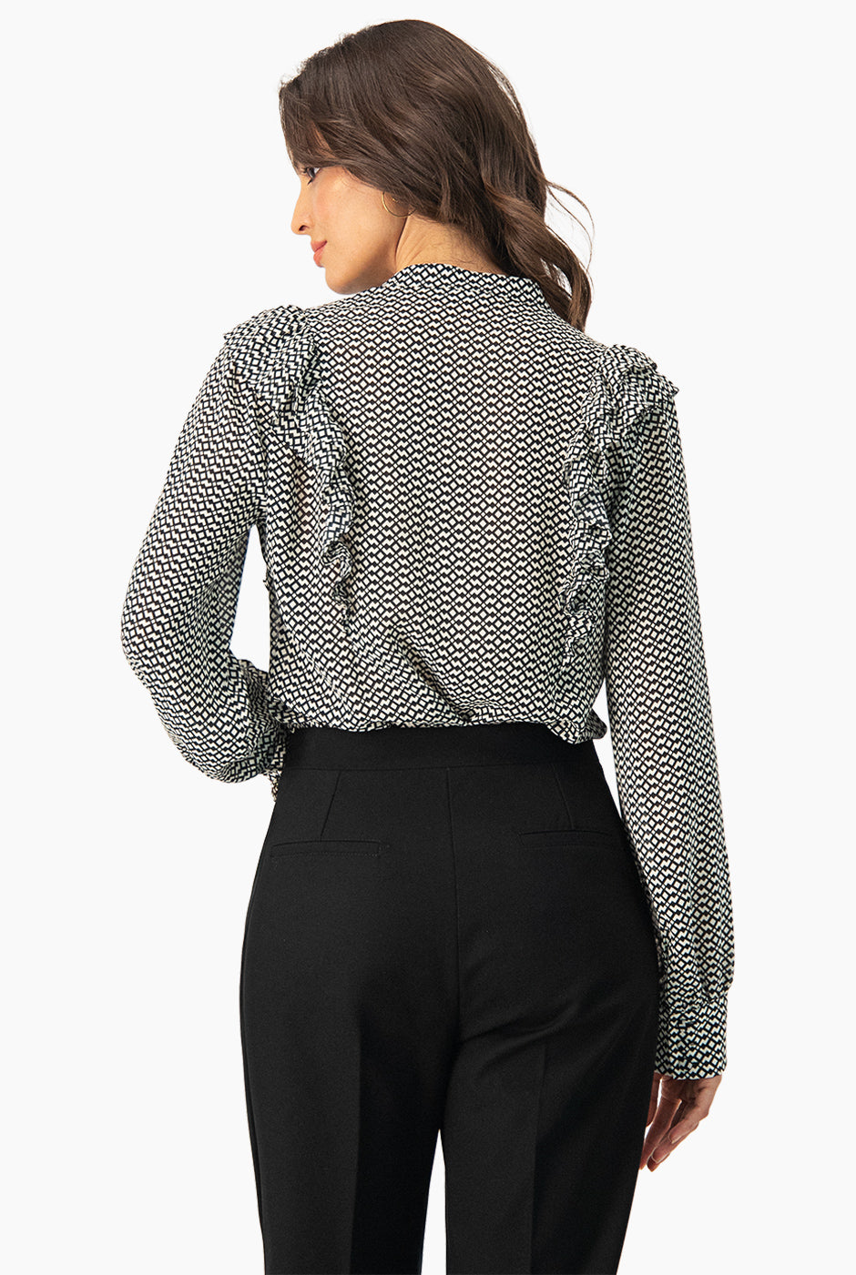 Blusa estampada con escote en V