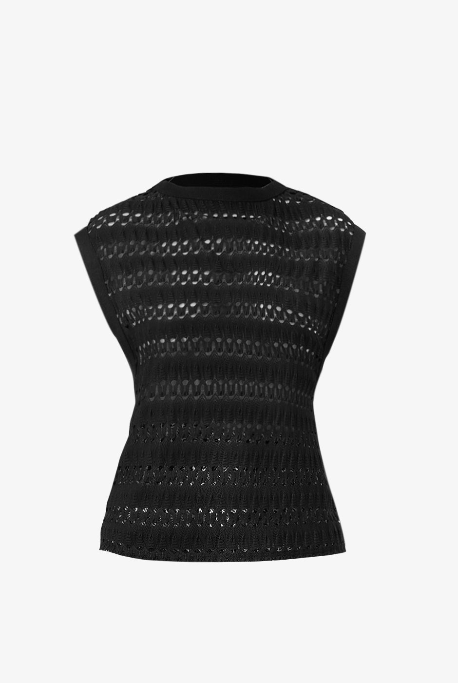 Blusa tejida recta negra