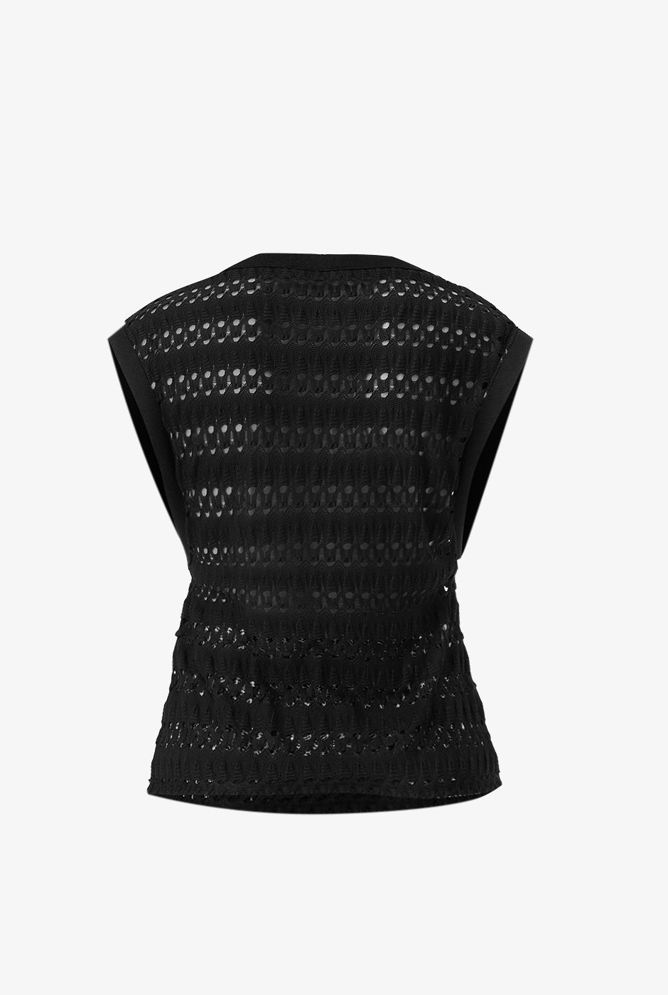 Blusa tejida recta negra