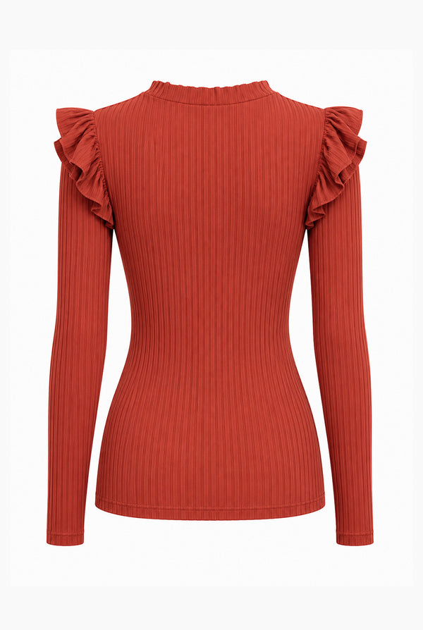 Blusa de manga larga con volantes