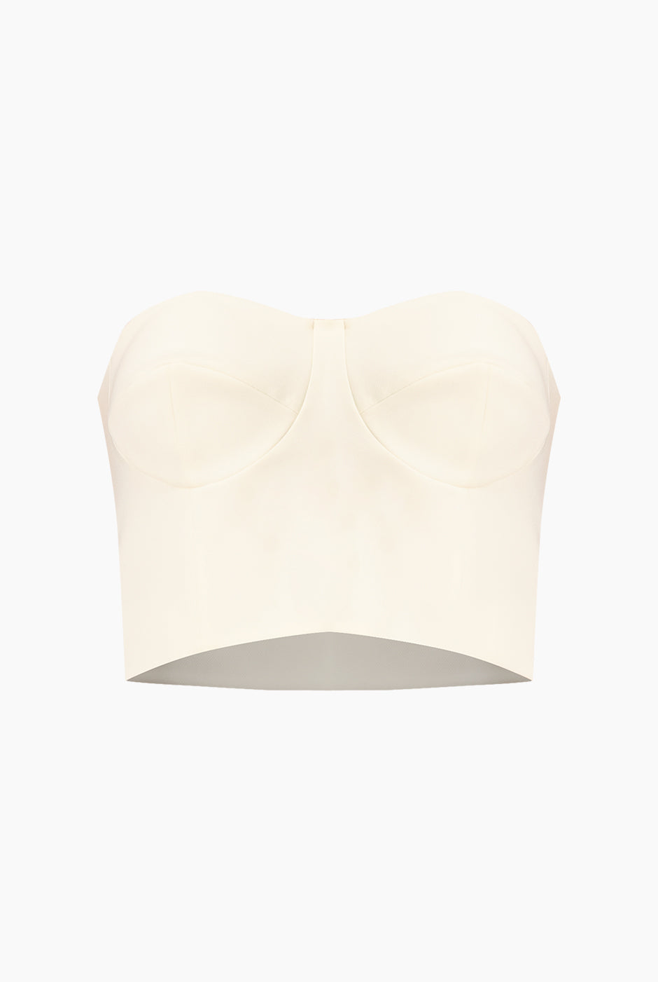 Top bustier liso natural con escote corazón