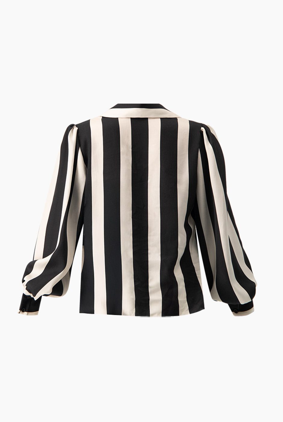 Blusa camisera negra con rayas y manga larga