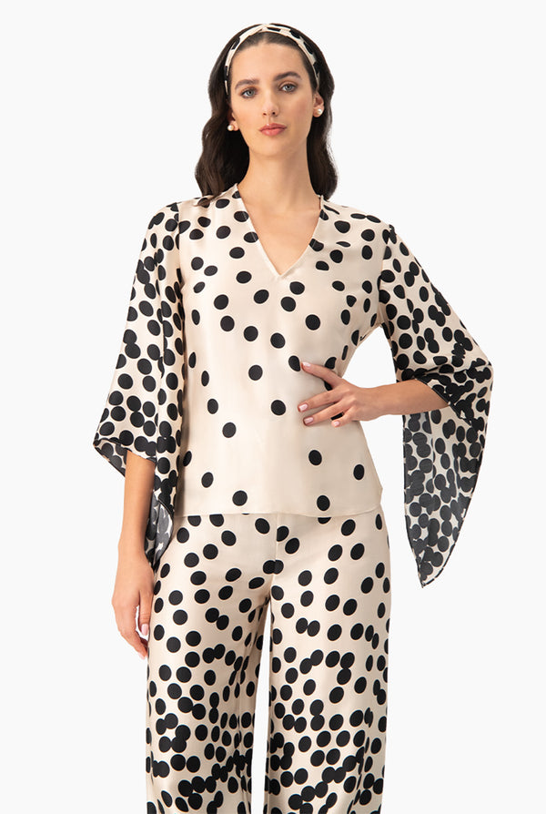 Blusa estampada manga amplia