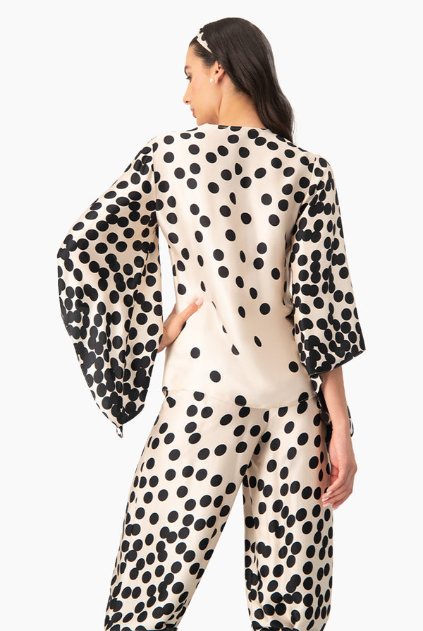 Blusa estampada manga amplia