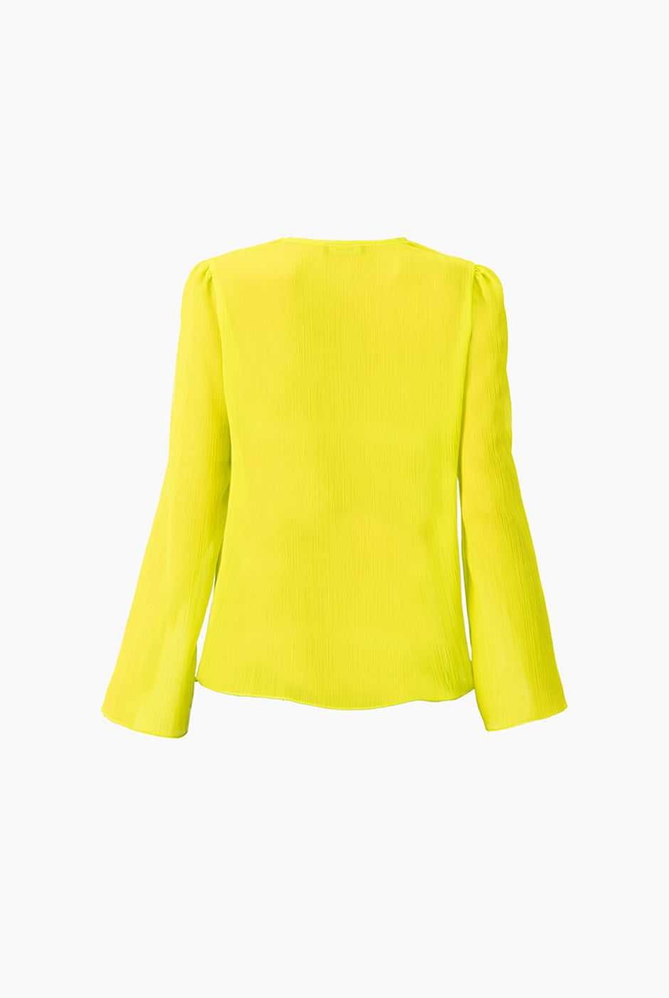 Blusa larga verde con escote en V y mangas largas