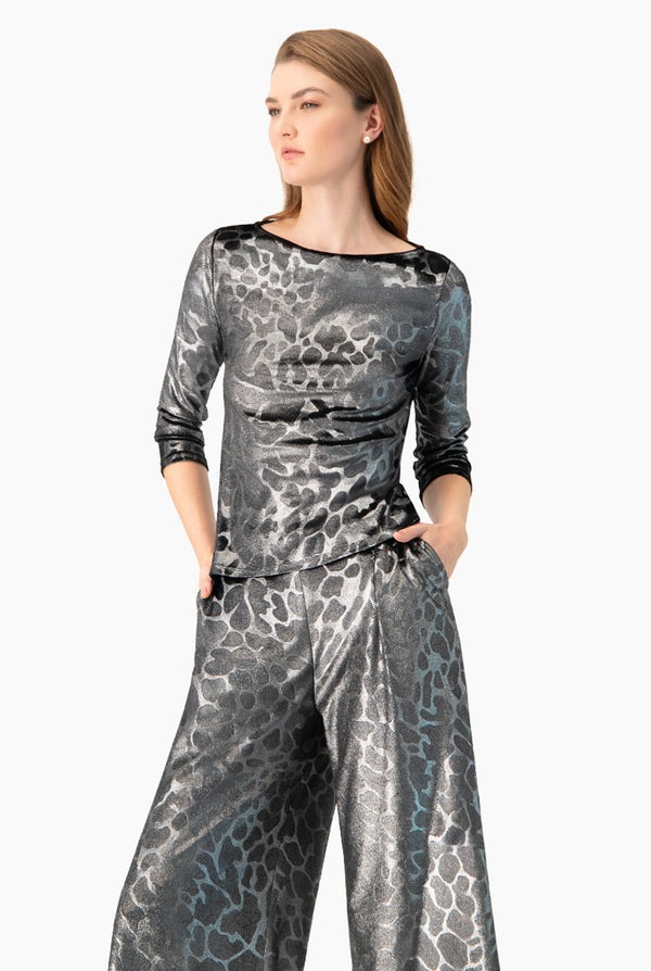 Blusa recta plata manga larga