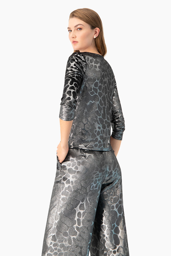 Blusa recta plata manga larga