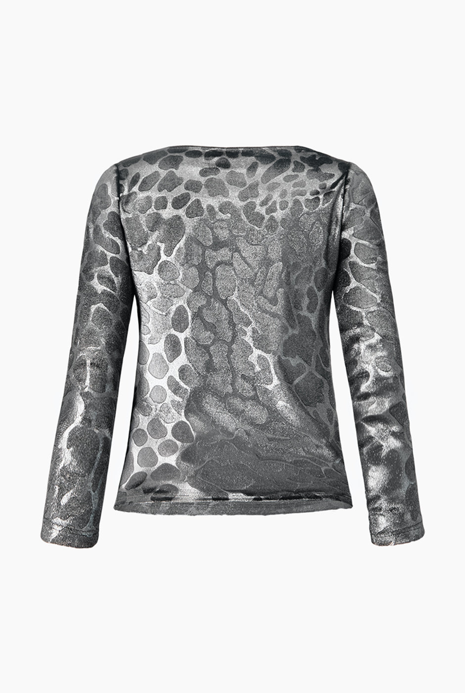 Blusa plata estampada animal print manga larga
