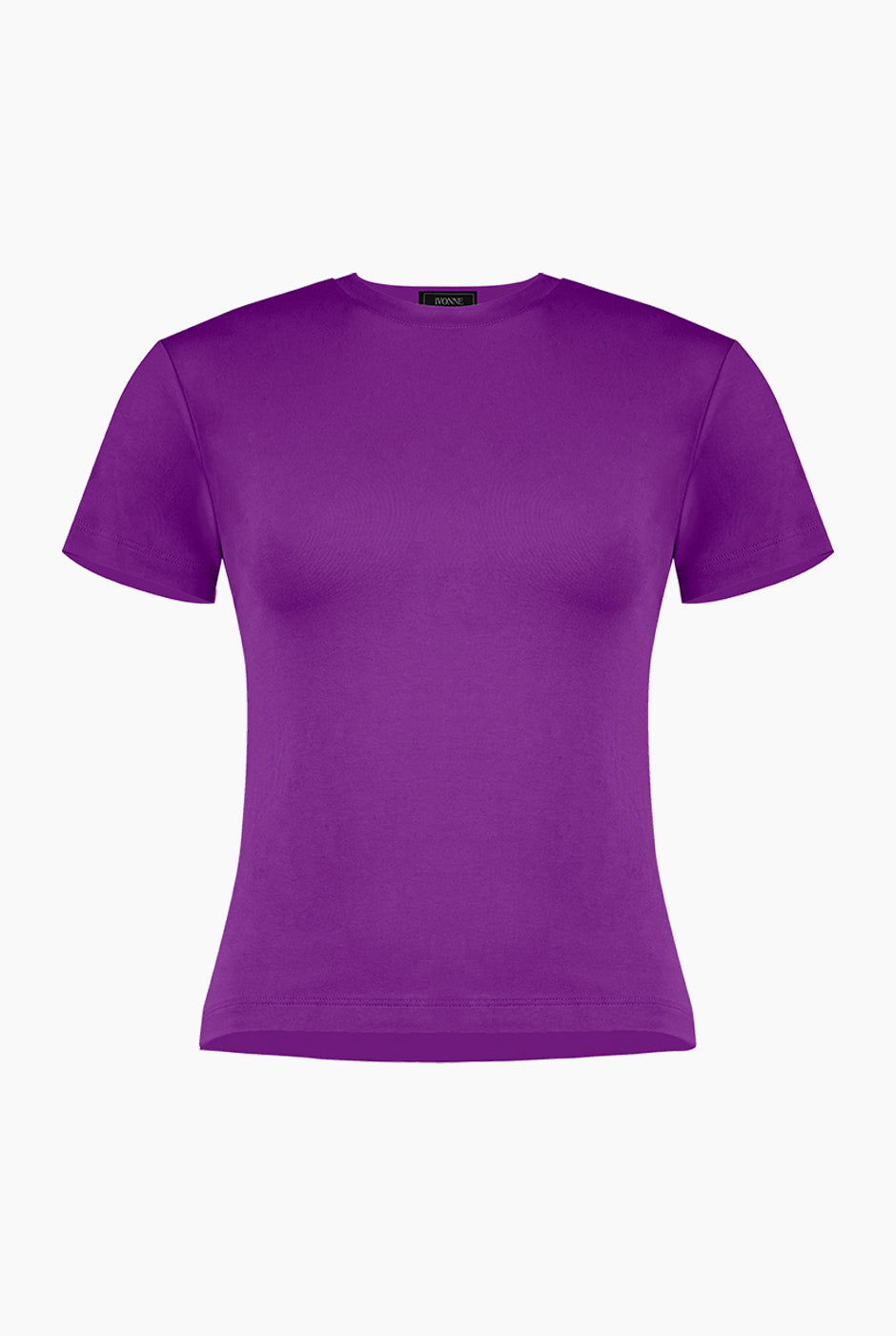 Playera básica morada de manga corta, diseño casual
