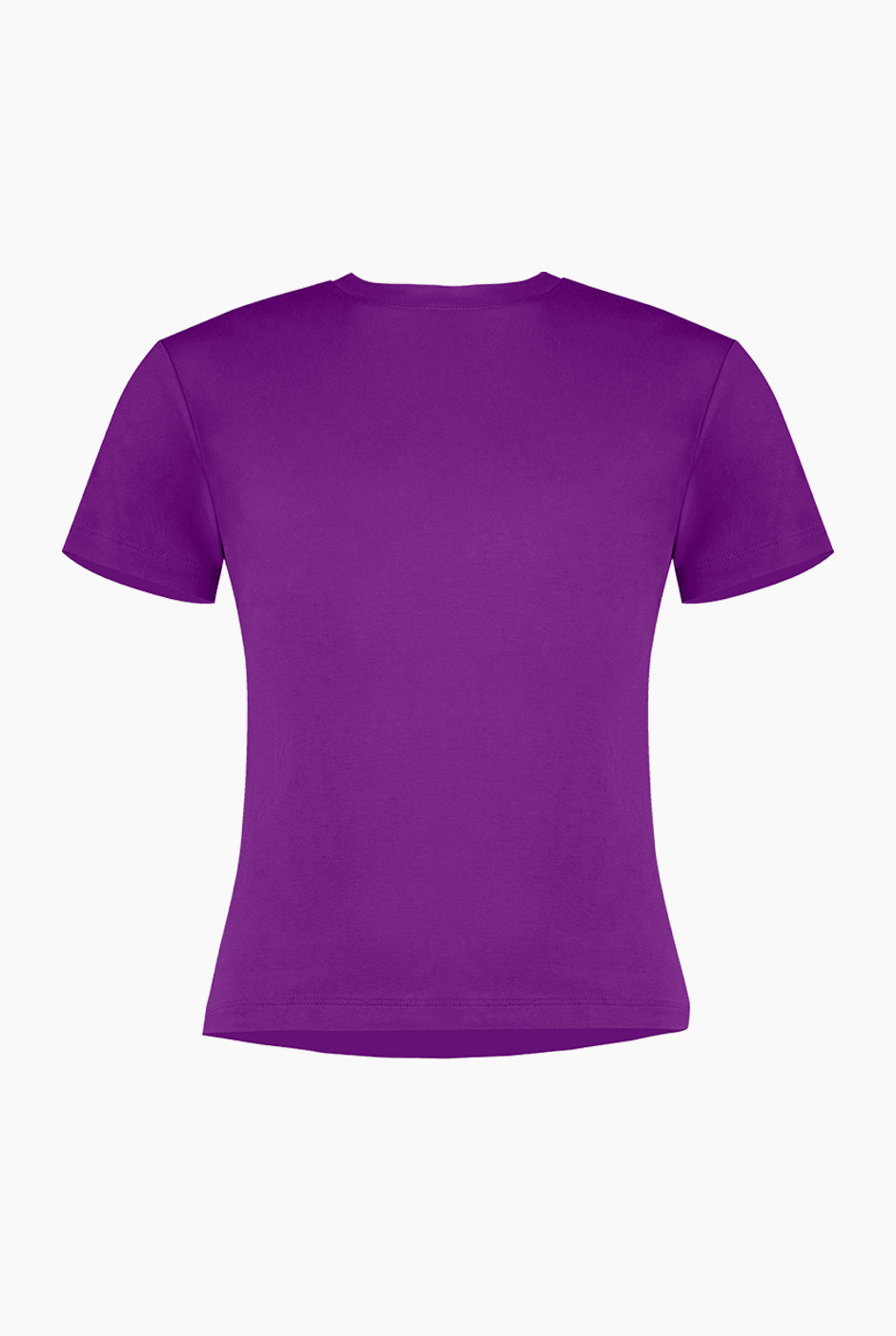 Playera básica morada de manga corta, diseño casual