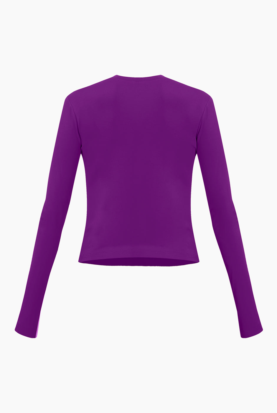 Playera básica morada de manga larga, estilo casual