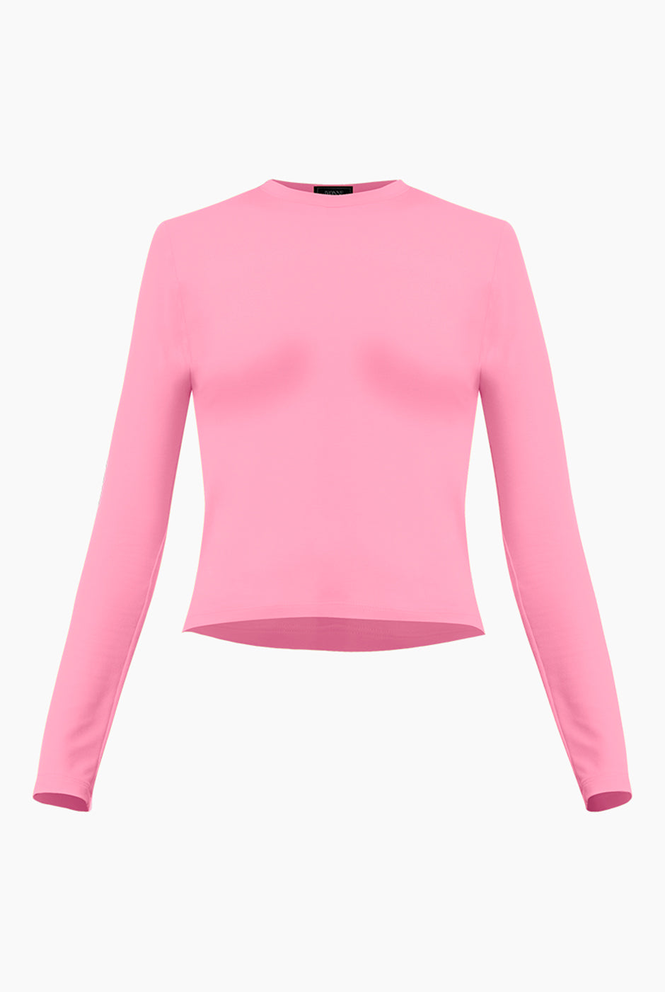 Playera básica rosa de manga larga casual