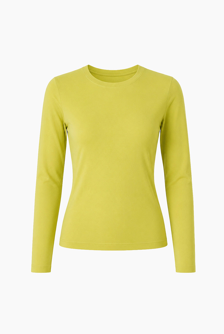Playera básica verde de manga larga estilo casual