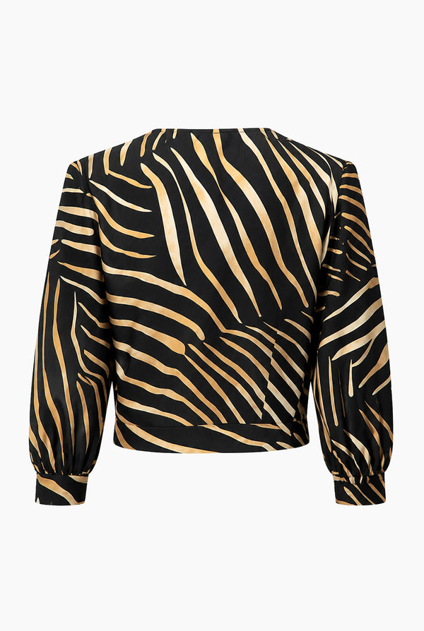 Blusa estampada con escote V
