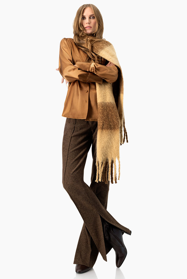 Blusa satinada manga larga