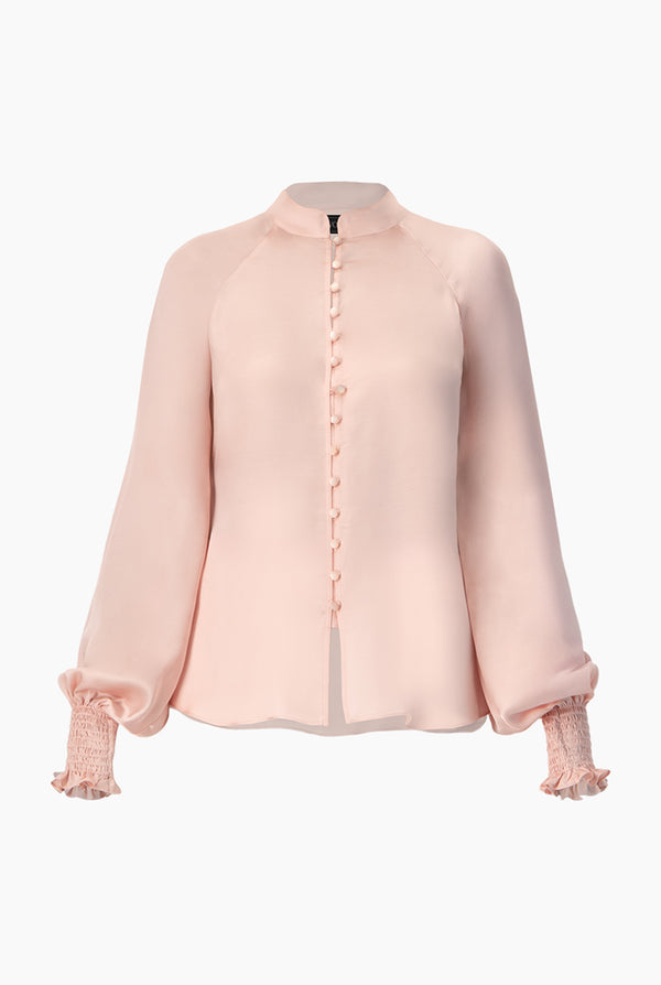 Blusa recta de cuello mao