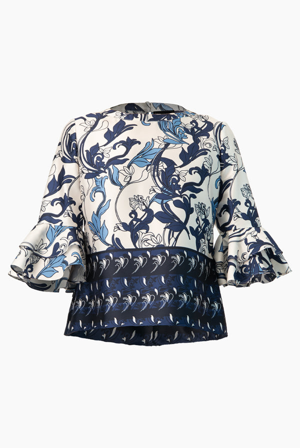 Blusa manga 3/4 con olanes