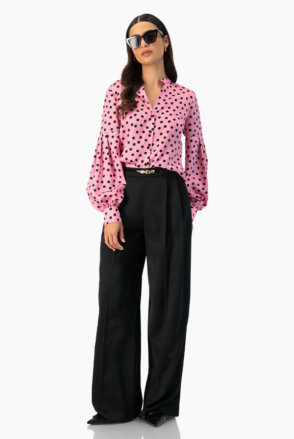 Blusa lunares de manga larga