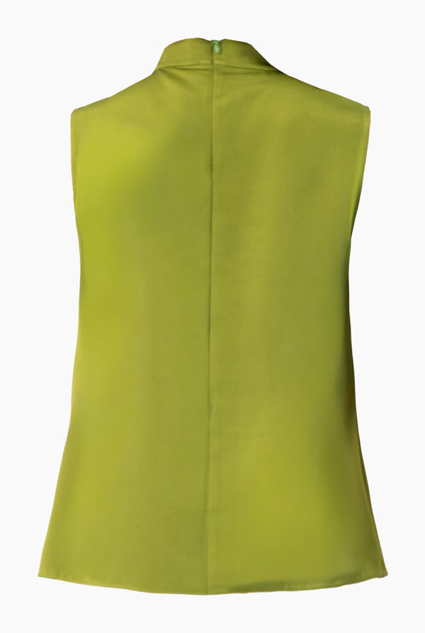 Blusa verde cuello con cinta