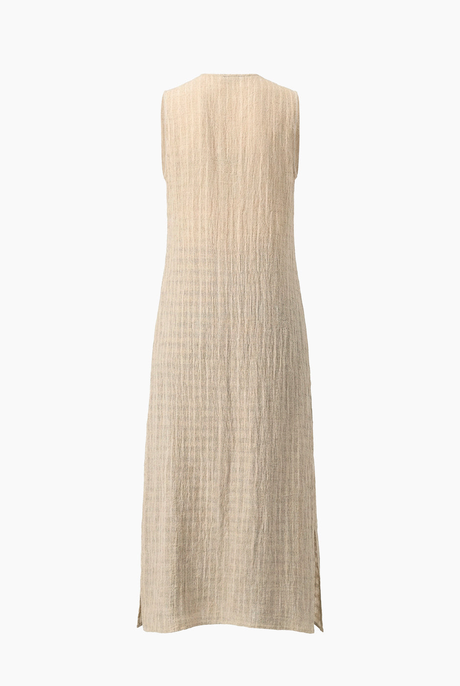 Blusón largo marfil con escote en V y lazo frontal